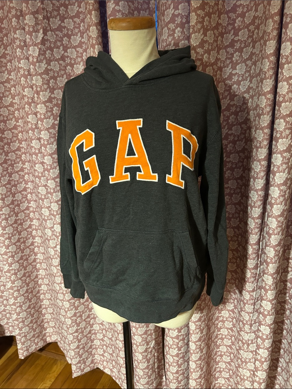 GAP Kids Gray Hoodie with Orange Lettering